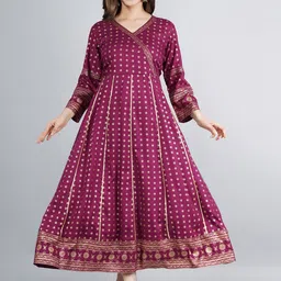 ANJAYA Women Ethnic Motifs Printed Flared Sleeves Gotta Patti Anarkali Kurta-image-0