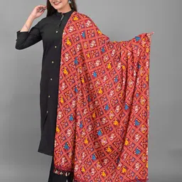 Apratim Maroon & Blue Ethnic Motifs Printed Bandhani Dupatta image 1