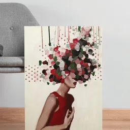 Art Street Beige & Maroon Canvas Painting Wall Art-image-57