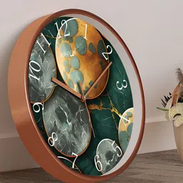 RANDOM Green & Brown Printed Contemporary Round Wall Clock-image-79