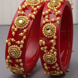 ZENEME Set Of 2 Beaded Bangles-picture-1