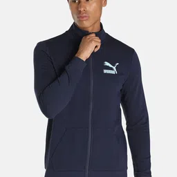 Puma Men Navy Blue Slim Fit Outdoor Sporty Jacket-image-3