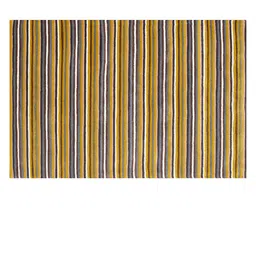 PRESTO Yellow Striped Hand Tufted Wool Anti-Skid Carpet image 1