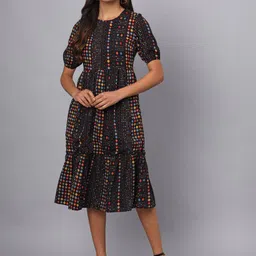 BRINNS Checked A-Line Midi Dress-picture-13