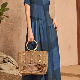 StyleCast Colourblocked Round Neck A-Line Midi Dress-picture-26