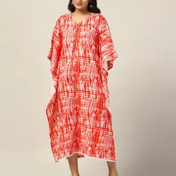 FASHION DREAM Print Kimono Sleeve Kaftan Midi Dress-image-25