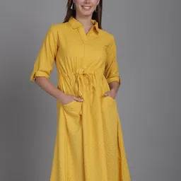Aarsha Striped Cotton Shirt Midi Dress-picture-36