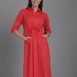 Aarsha Striped Cotton Shirt Midi Dress-picture-33