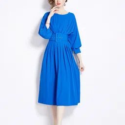 JC Collection Round Neck Fit & Flare Midi Dress-picture-36