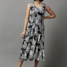 SHOWOFF Floral Chiffon A-Line Midi Dress-picture-17