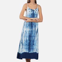 Porsorte Tie and Dyed Organic Cotton A-Line Midi Dress-picture-27