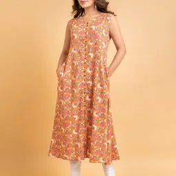 SUTI Ethnic Motifs Printed A-Line Midi Kurta-picture-27