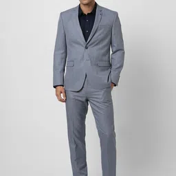 Van Heusen Men Checked Slim Fit Single-Breasted 2 Piece Suit-picture-10