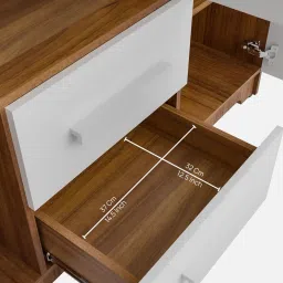 neudot Wyett 3 Door Wardrobe in Leon Teak Finish With Drawer image 5