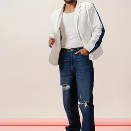 FREAKINS Men Straight Fit High-Rise Ripped Light Fade Pure Cotton Jeans-image-47