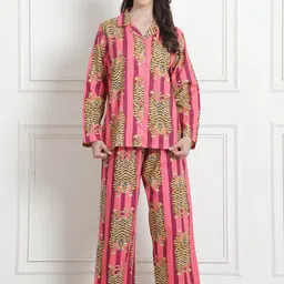 Secret Wish Graphic Printed Pure Cotton Shirt With Pyjamas-image-59