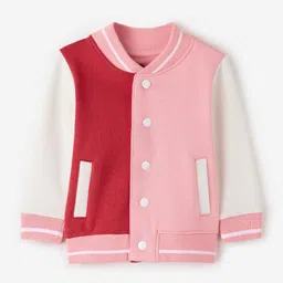 The Souled Store Girls Lightweight Colourblocked Pure Cotton Bomber Jacket-picture-12