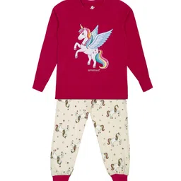 Hippodrome Girls Graphic Printed Pure Cotton Night suit-picture-14