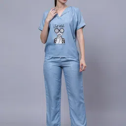 House of Comfort Women Graphic Printed Night suit-picture-22