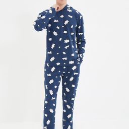 Trendyol Printed T-Shirt With Printed Pure Cotton Pyjama Night suit-picture-40