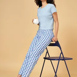 YU by Pantaloons Women Blue & White Night suit-image-63