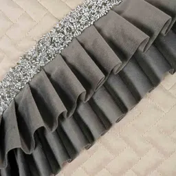 hosta homes Ivory & Grey Velvet Textured 20x20 inches (Set of 2) Cushion Covers image 4