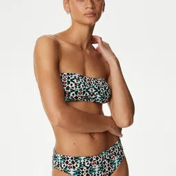 Marks & Spencer Printed Padded Bandeau Bikini Top image 1