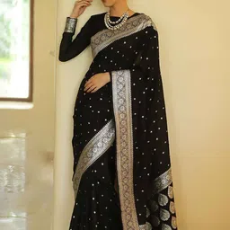 Anjaneya Sarees Woven Design Zari Silk Blend Banarasi Saree-picture-32
