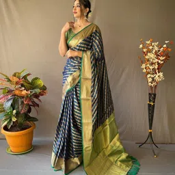 SGF11 Leheriya Zari Silk Cotton Patola Saree-picture-40
