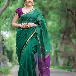 KALINI Ethnic Motifs Silk Blend Kanjeevaram Saree image 1