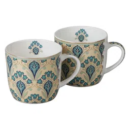 cdi 150 Ml Blue & Yellow Printed Bone China (Set of 6) Tea Cup image 4