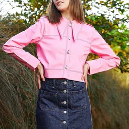 Athena Women Crop Cotton Denim Jacket-picture-24