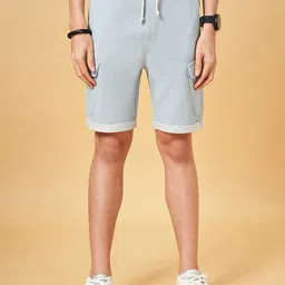 People Men Blue Mid-Rise Cargo Shorts-image-20
