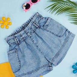 Pantaloons Junior Girls Mid-Rise Casual Denim Shorts-picture-9