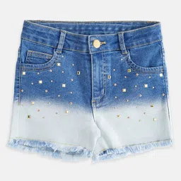 Pantaloons Junior Girls Cotton Denim Shorts-image-1