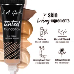 L.A Girl Tinted Buildable Natural Finish Foundation with Vitamin E 30ml - Medium Beige image 4