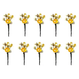 Hair Flare Women Set of 10 Artificial Flower With Pearl Hair Accessory-picture-12