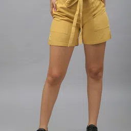 Me Craft Women Beige Solid Cargo Shorts-picture-29