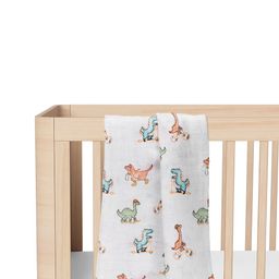 Moms Home Kids White Dinosaur Printed Organic Cotton Soft Baby Muslin Swaddle-picture-39