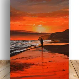 Wallpics Orange & Black Printed Wall Poster-picture-16