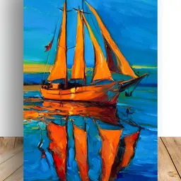 Wallpics Blue & Orange Paper Wall Poster-picture-22