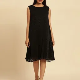 W Round Neck Georgette A-Line Dress-picture-42