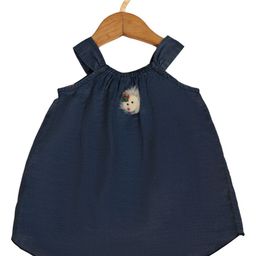 Creative Kids Navy Blue Denim Shoulder-Strap A-Line Dress-picture-10