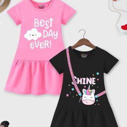 YK X Trampoline Pack of 2 Print Drop-Waist Dress-picture-21