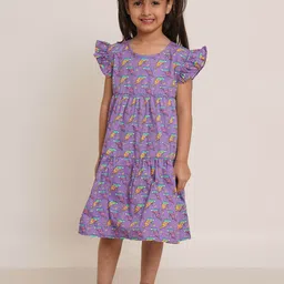 Creative Kids Floral Printed Round Neck Flared A-Line Dress-picture-51