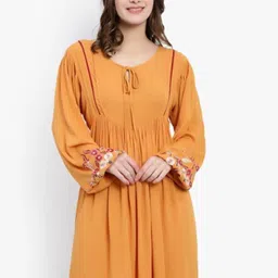 DRIRO Tie-Up Neck A-Line Dress image 1