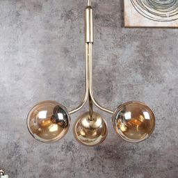 MFD HOME FURNISHING 3-Pieces Gold-Toned Spherical Metal Ceiling Lamps-picture-25