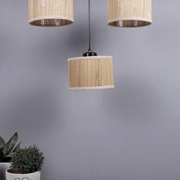 Devansh Beige & Black Round Bamboo Gola Hanging Lamp-picture-23
