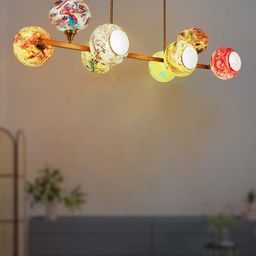 Fos Lighting Multicoloured Glass Marble Linear Chandelier-picture-11