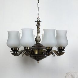 Devansh White & Gold-Toned Glass 8 Shades Chandelier-picture-9
